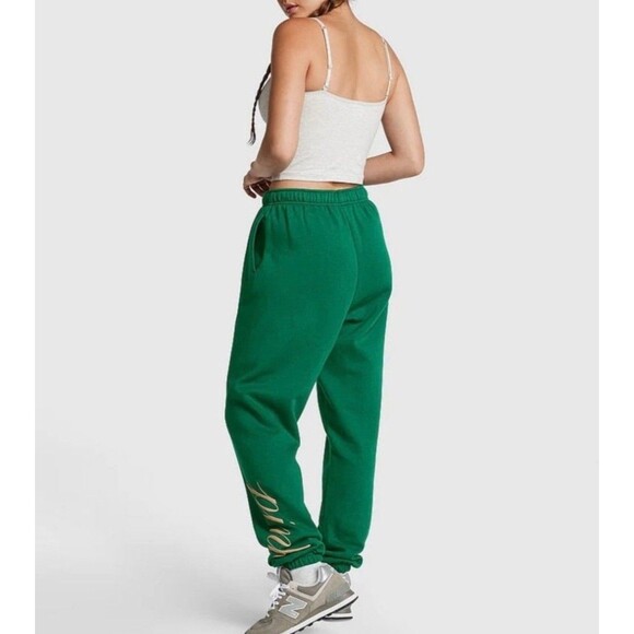 Victorias Secret VS PINK Outfit Campus Sweats Set Garnett Green XL Hoodie Jogger - Picture 5 of 9